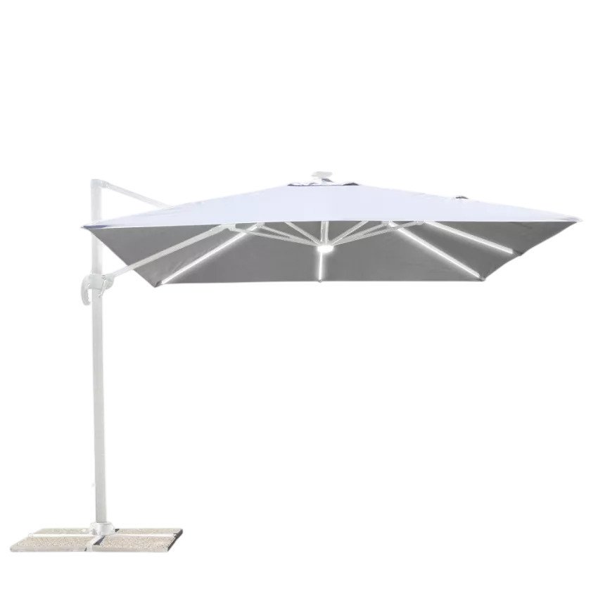 Parasol LED 3x3 blanc Delfino - Casamati