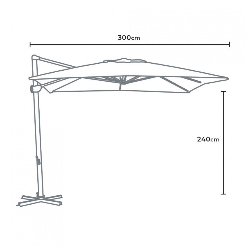 Parasol LED 3x3 blanc Delfino - Casamati