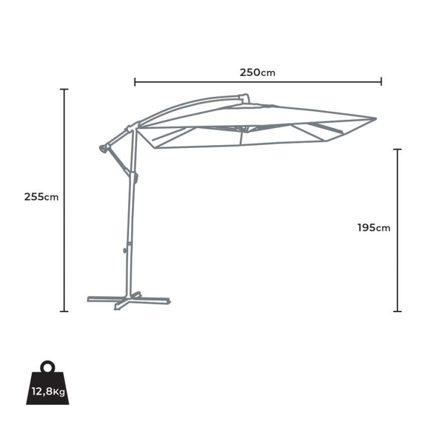 Parasol carré décentré 2,5 m - Casamati Marea