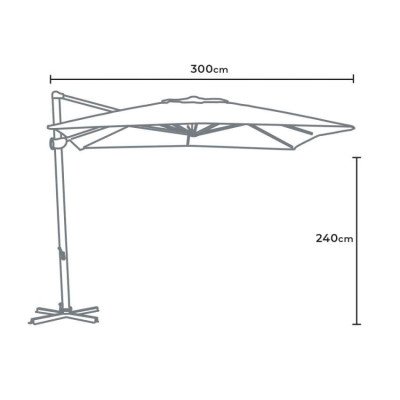 Parasol carré 3x3 Azzurro - Casamati, idéal terrasse.