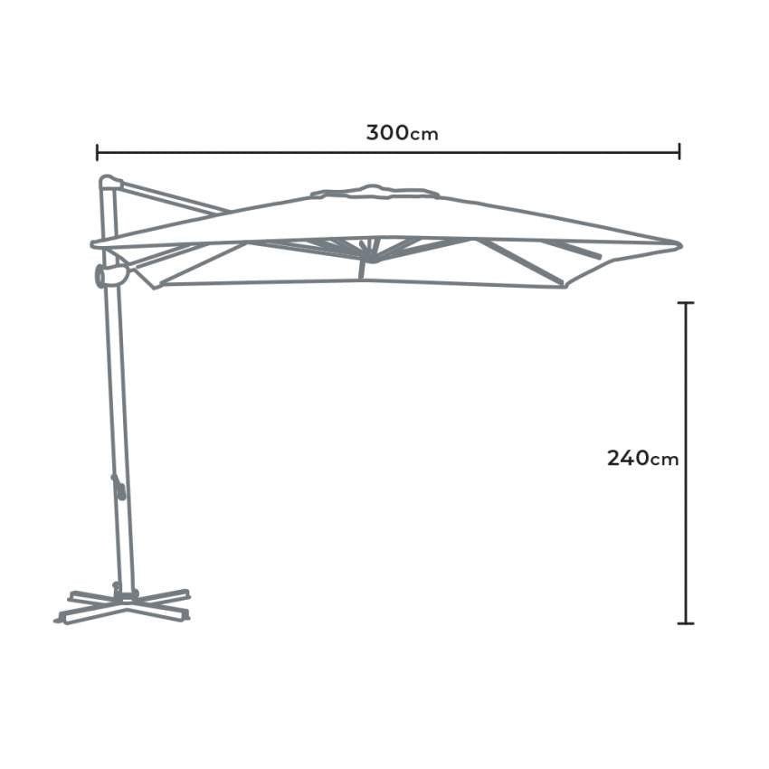 Parasol carré 3x3 Azzurro - Casamati, idéal terrasse.