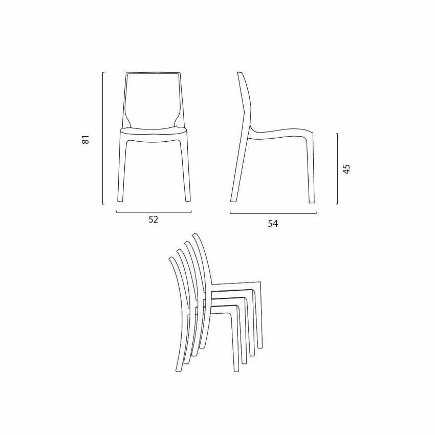 Casamati: Table et 6 chaises Mojito 150x90cm.