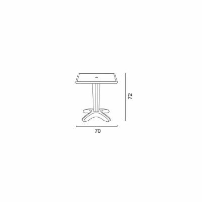 Casamati: Ensemble table 70x70cm et 2 chaises Paloma colorées