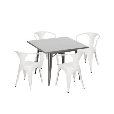 Casamati: Ensemble Mimosa 80x80 + 4 chaises pour cuisine.