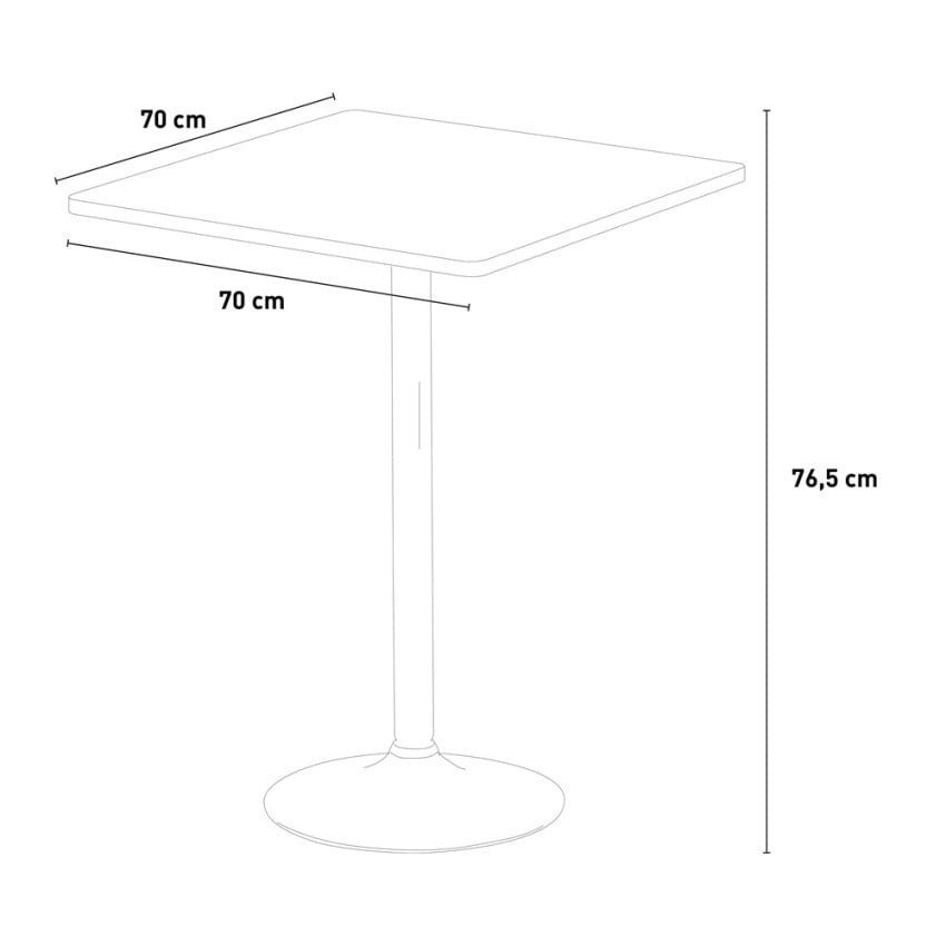 Casamati: Table 70x70cm & 2 chaises Raspberry Collins