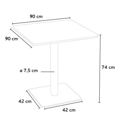 Chaises empilables & table 90x90cm Applejack - Casamati