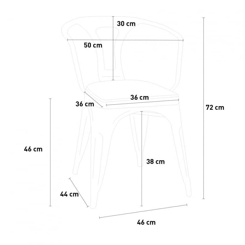 Set Table noir + 4 chaises Kiwi Mojito - Casamati