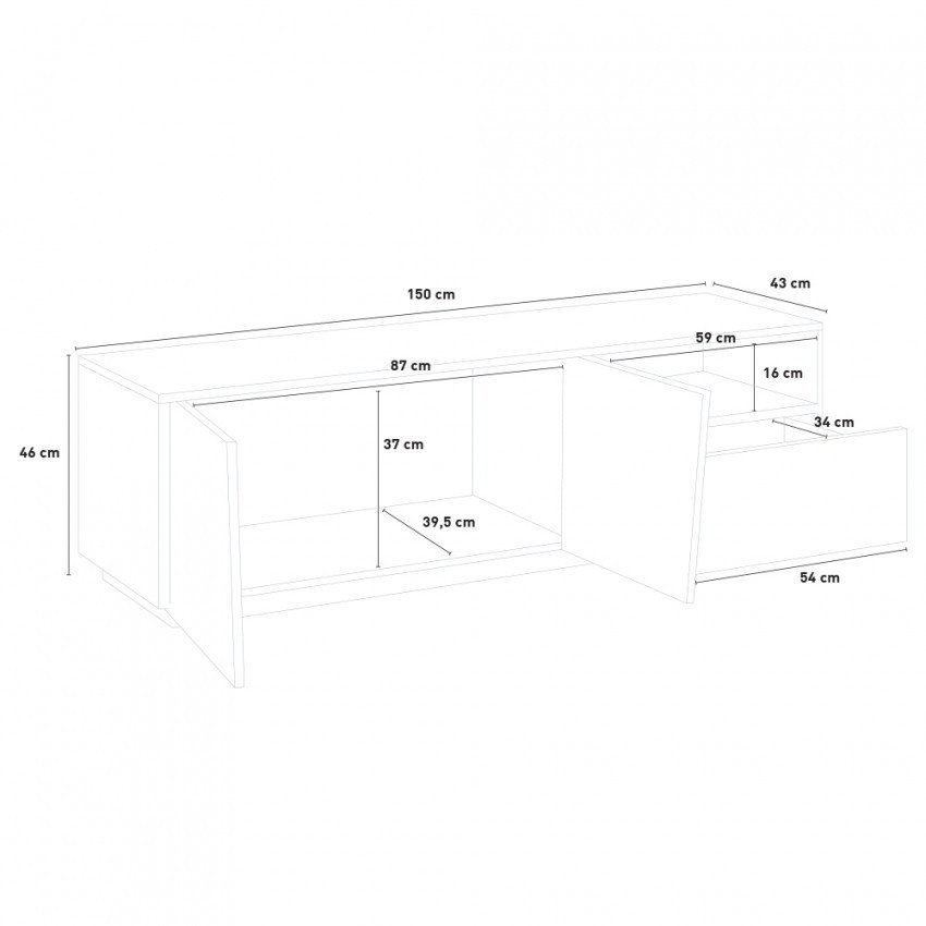 Meuble TV moderne Vesta 150 cm - Casamati