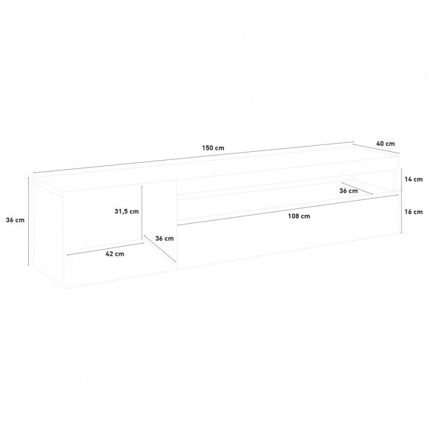 Meuble TV moderne Evo 150cm - Casamati