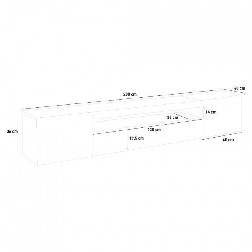 Meuble TV Nova 200cm design par Casamati.