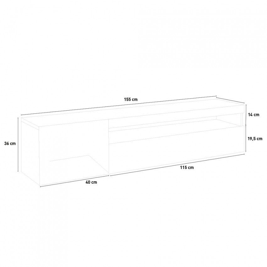 Meuble TV industriel 155cm Steel B - Casamati