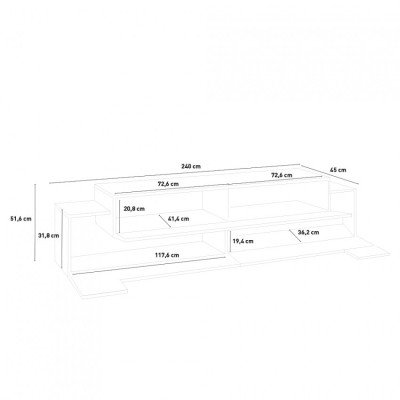 Casamati: Meuble TV 240cm design moderne Lumen B