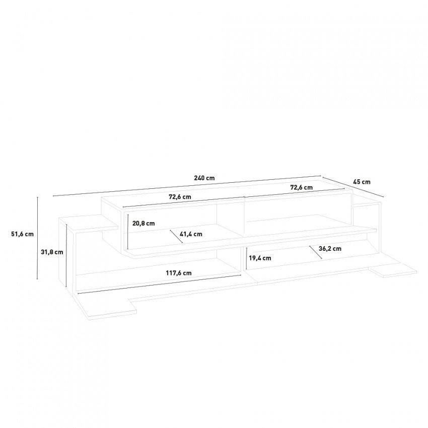 Casamati: Meuble TV 240cm design moderne Lumen B