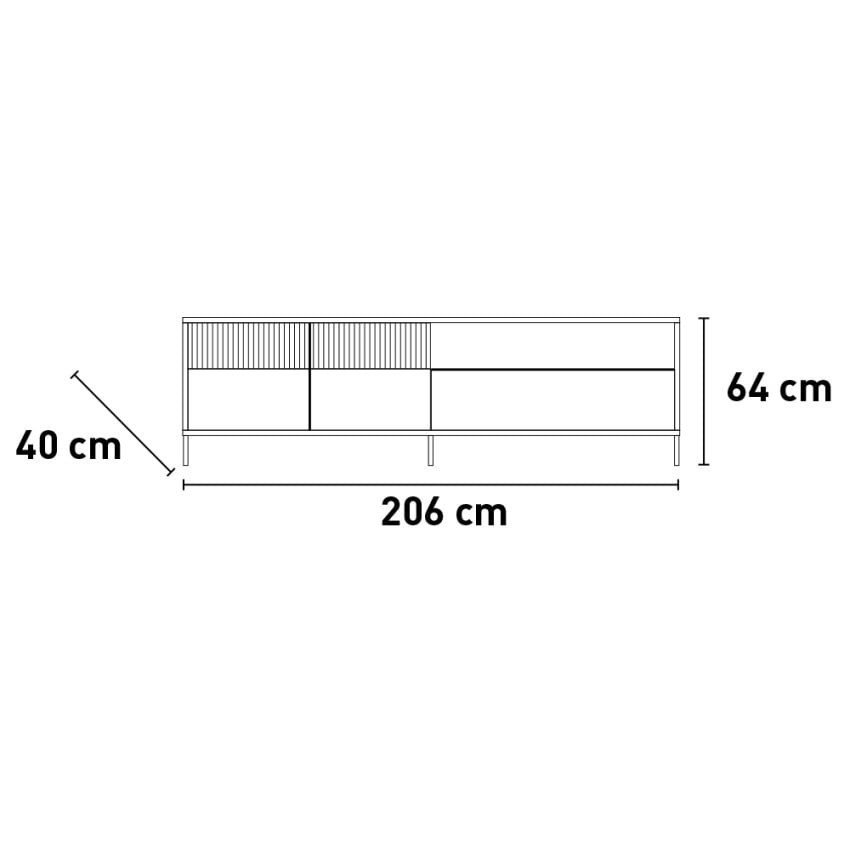 Meuble TV moderne Kubo 205x40x44cm - Casamati
