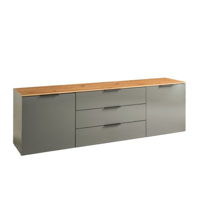 Meuble TV 200cm moderne en chêne gris - Casamati