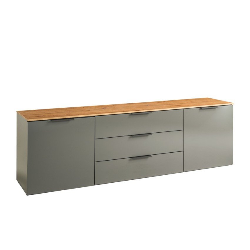 Meuble TV 200cm moderne en chêne gris - Casamati