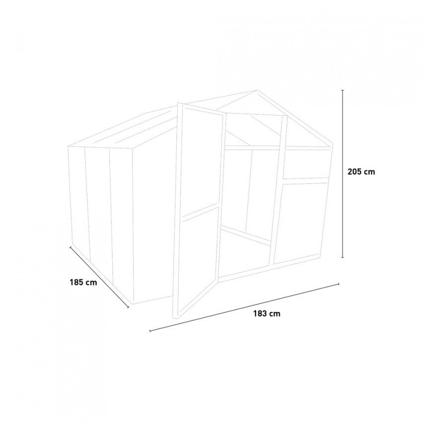 Serre aluminium Nuvia185 - Casamati, 183x185x205 cm.