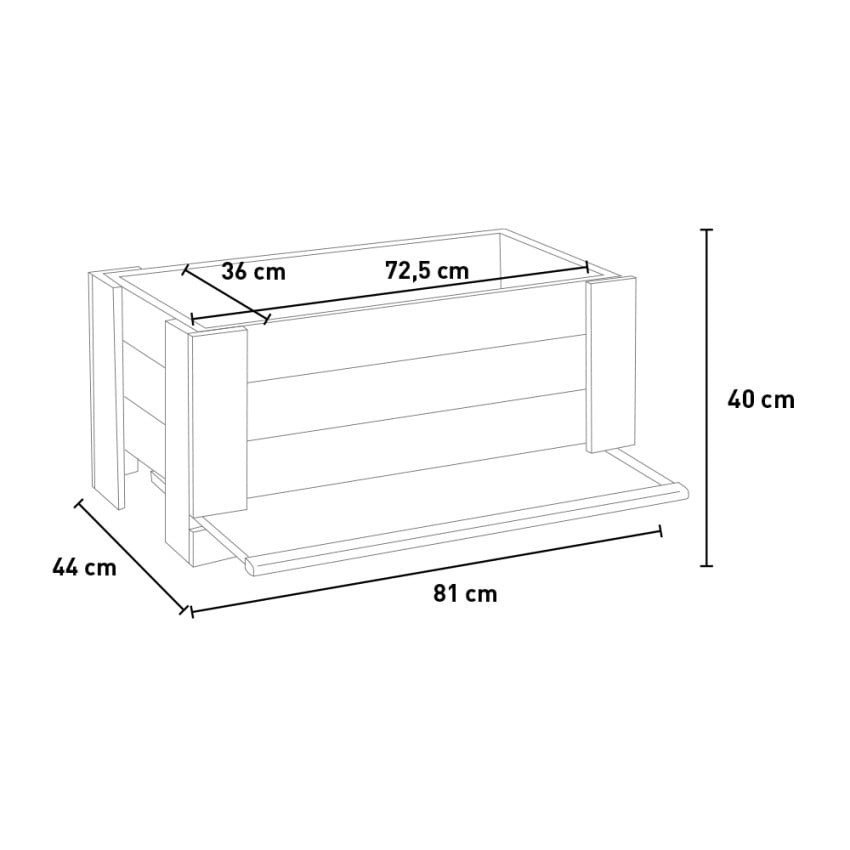 Casamati: Jardinière bois 81x44x40cm pour jardin & balcon.