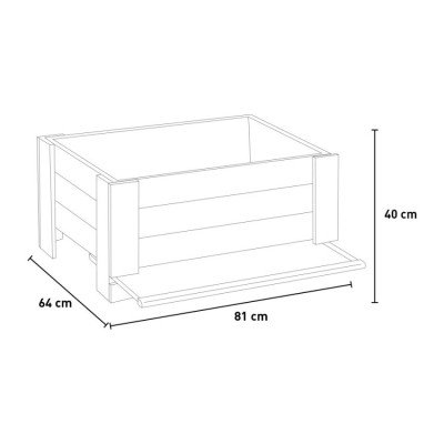 Casamati: Jardinière bois 81x64x40cm pour jardin & balcon.