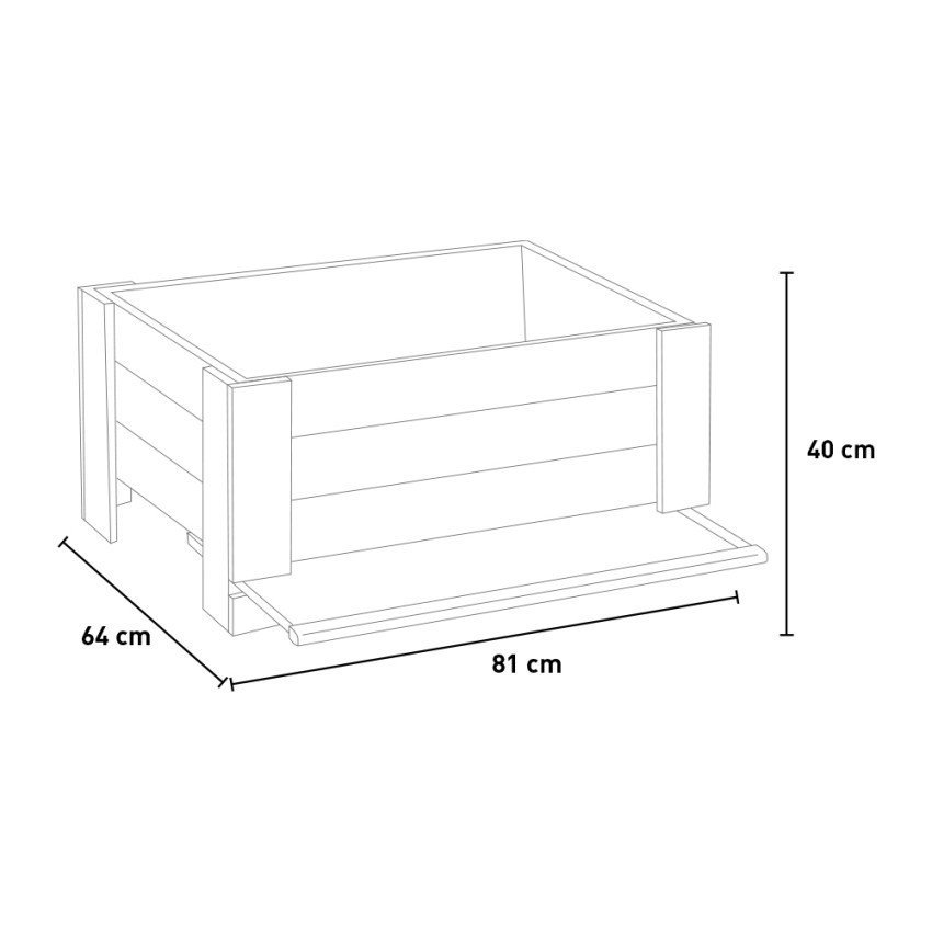 Casamati: Jardinière bois 81x64x40cm pour jardin & balcon.