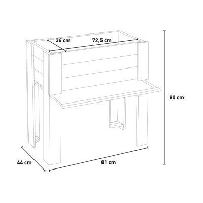 Jardinière haute LegnoTower 81x44x80cm - Casamati